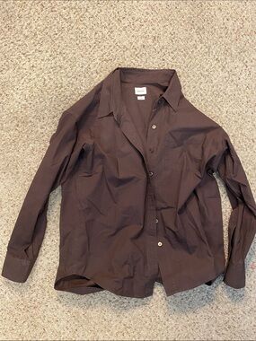 Wilfred Free Brown Button-Up Shirt Jacket